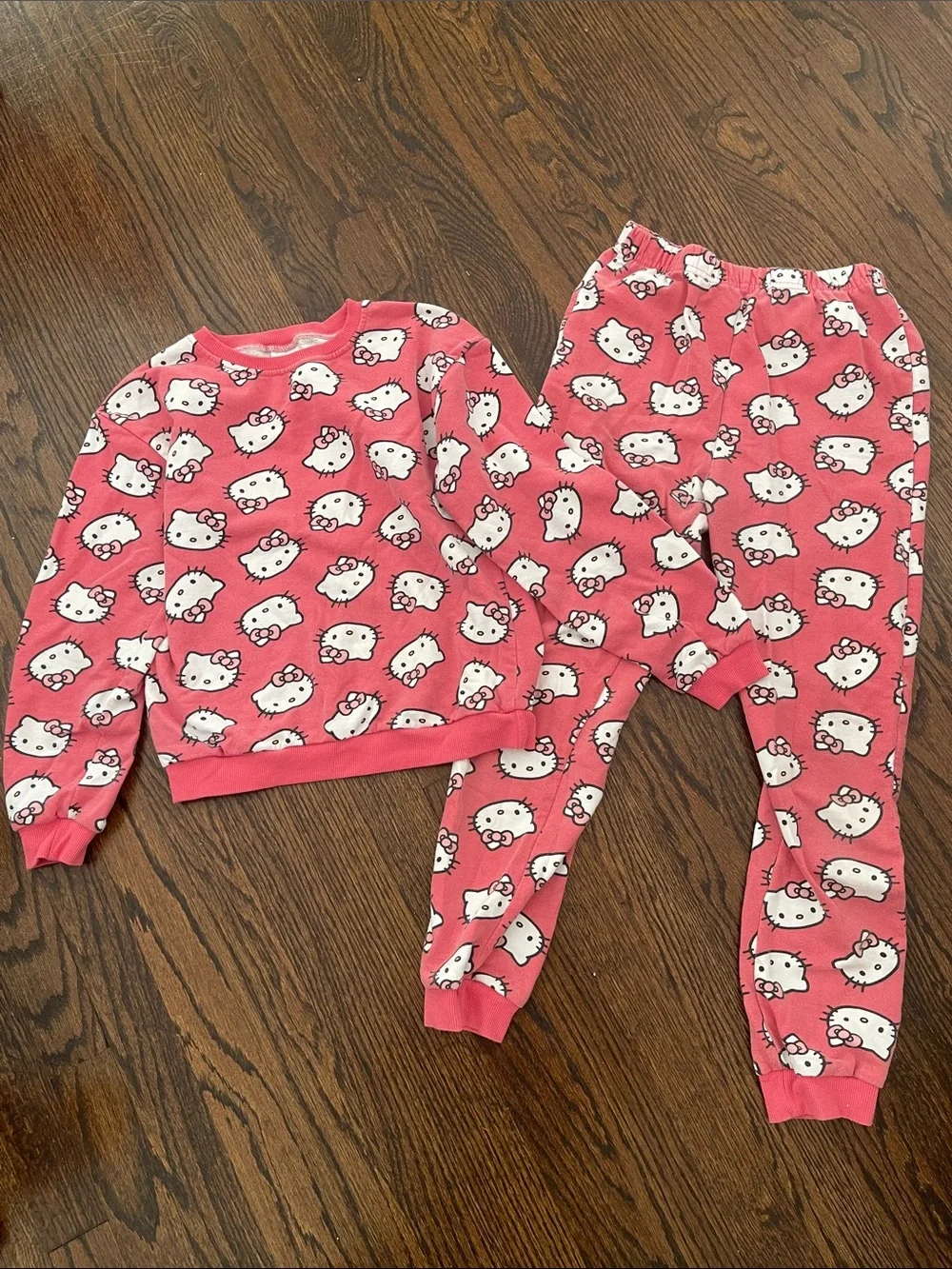 Hello Kitty Bright Pink Kids Pajama Set with All-Over Print